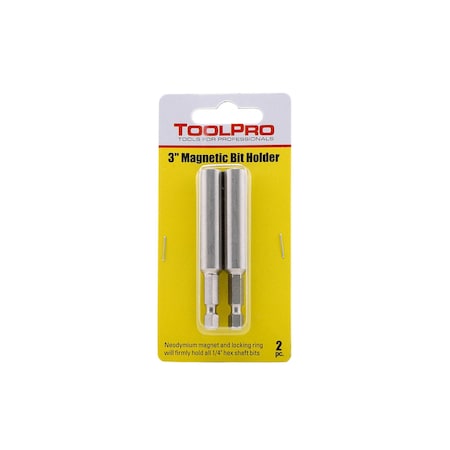Toolpro 3 in Magnetic Bit Tip Holder 2Pack, 2PK TP02142